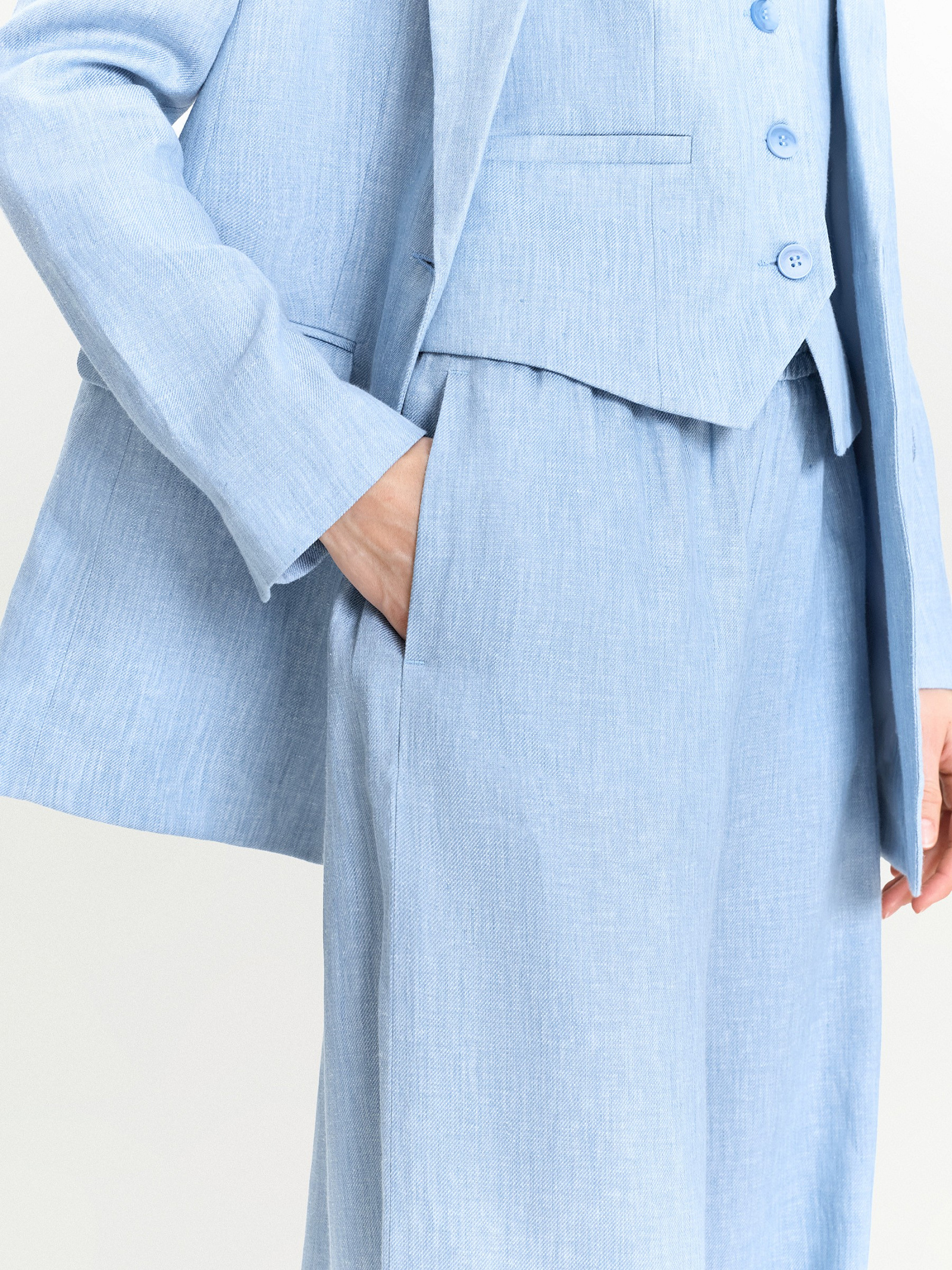 Брюки на резинке изо льна